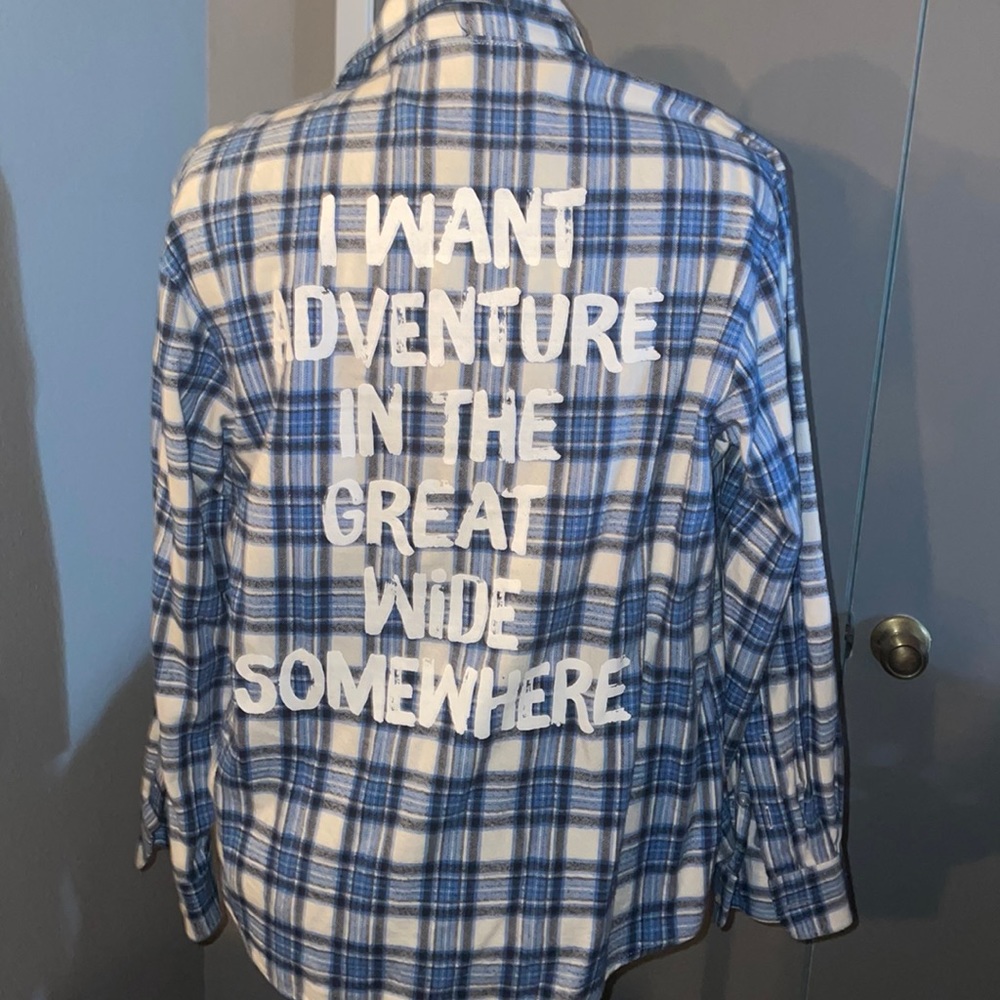 Cakeworthy “I Want Adventure in the Great Wide Somewhere” Belle flannel